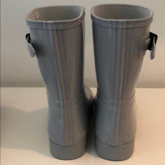 HUNTER ORIGINAL SHORT GREY GLOSS RAIN BOOTS NWOT - Picture 4 of 8